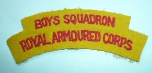 Boys Squadron Royal Armoured Corps (RAC) Enbroidered Red on Yellow …