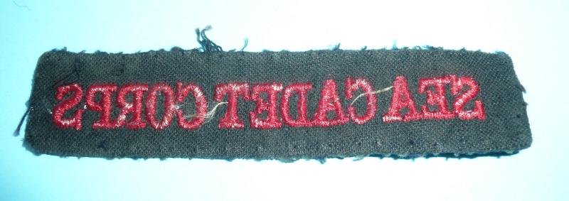 British Sea Cadet Corps (SCC) Woven Red on Black Cloth Felt Shoulder Title — image 2