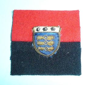 WW2 War Office Bullion and colour threads on Felt cloth …