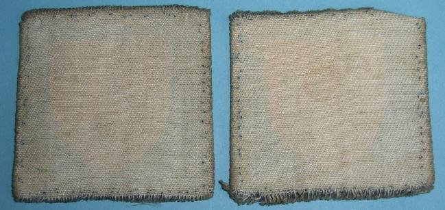 WW2 Printed Northumbrian District ( Northern Command ) St Oswalds Shield Pair of 2nd Pattern Cloth Formation Signs — image 2