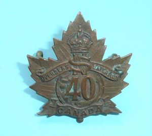 Canada WW1 - 40th (Halifax, Nova Scotia) Battalion CEF Collar …