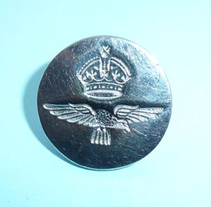 Royal Air Force Chromed White Metal Flat Button - Mess …