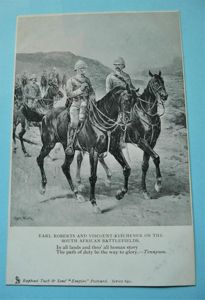 Boer War Patriotic Art Postcard - Lord Roberts & Kitchener …