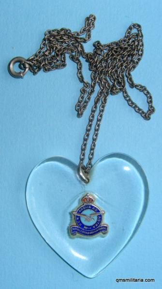 WW2 Royal Canadian Air Force ( RCAF) Aircraft Perspex Sweetheart on white metal chain — image 2