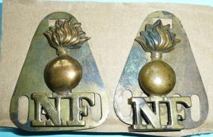 WW1 Pair of Northumberland Fusiliers (NF) Other Ranks Shoulder Titles …