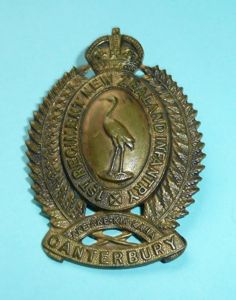 WW1 New Zealand - 1st (Canterbury) Regiment Gilding Metal Cap …
