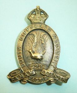 Australian 22nd Battalion (South Gippsland Regiment) – Oxidised Hat Badge …