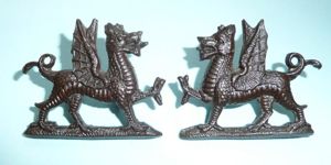 The Welsh / Welch Regiment Officers Matching and Facing Pair …