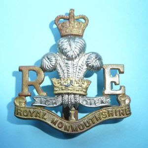 Royal Monmouthshire Royal Engineers Militia Bi Metal Cap Badge - …