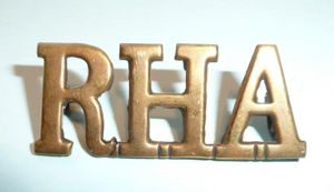 RHA Royal Horse Artillery Other Ranks Brass Shoulder Title - …