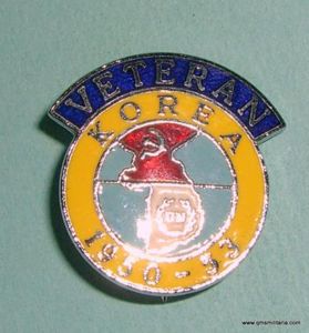 Korean War 1950 - 1953 Veterans Crome and Enamel Lapel …
