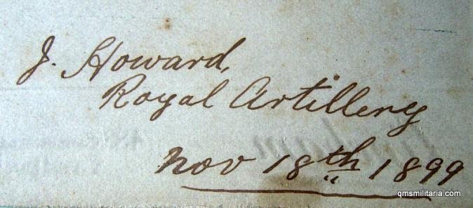 Original Boer War Era Cabinet Photo dated 1899 - Royal Artillery - named J. Howard — image 2