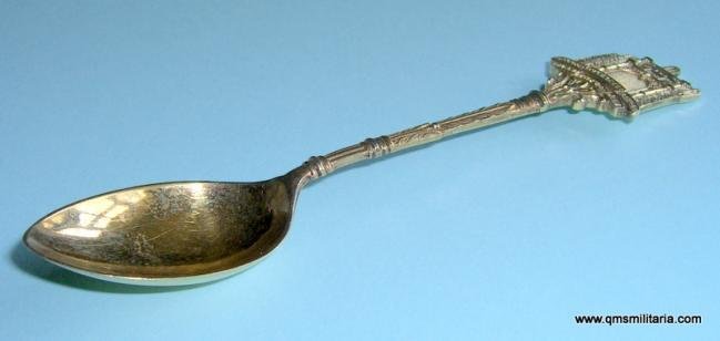 Malacca Volunteer Rifles, Malay Malaysia Straits Settlements,1927 Hallmarked Silver Gilt Regimental Prize Spoon — image 4