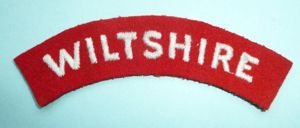 The Wiltshire Regiment Embroidered White on Red Felt Cloth Shoulder …