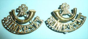 Somerset Light Infantry Matched Pair of Facing Gilding Metal / …