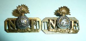 Royal Northumberland Fusiliers (RNF) Matched Facing Pair of Officers Gilt …