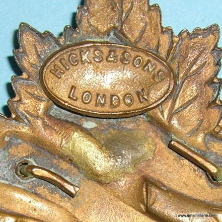 WW1 Canadian 1st British Columbia Bn CEF bi-metal cap badge - Hicks London — image 2