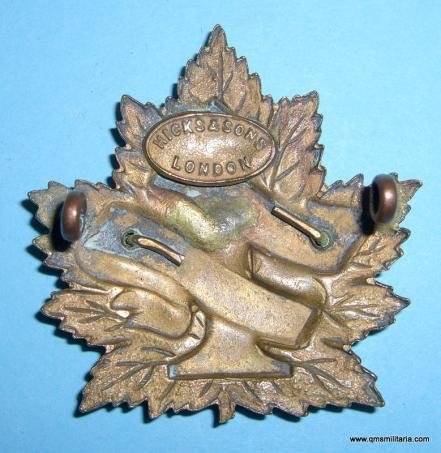 WW1 Canadian 1st British Columbia Bn CEF bi-metal cap badge - Hicks London — image 3