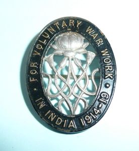 WW1 For Voluntary War Work In India tribute medal by …