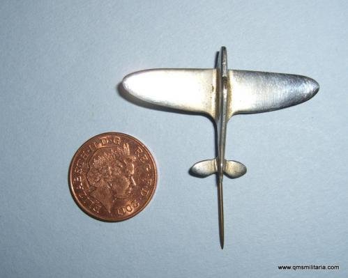 WW2 Home Front Large White metal Spitfire Fund raising lapel pin badge — image 2