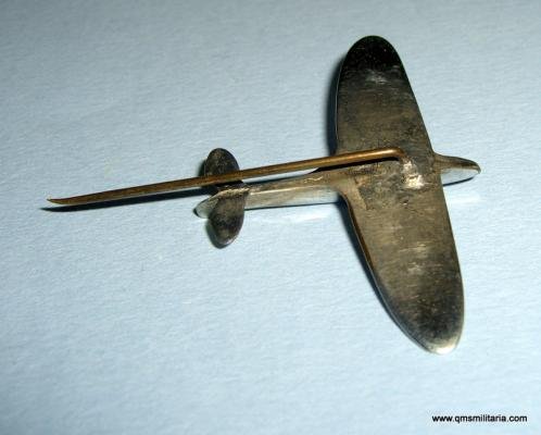 WW2 Home Front Large White metal Spitfire Fund raising lapel pin badge — image 3