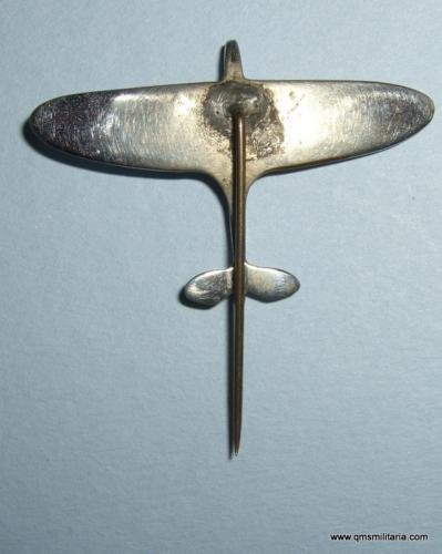 WW2 Home Front Large White metal Spitfire Fund raising lapel pin badge — image 4