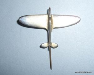 WW2 Home Front Large White metal Spitfire Fund raising lapel …