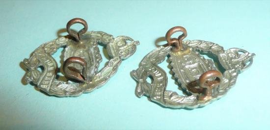 Royal Tank Corps Regiment ( RTC / RTR ) Pair of Facing White Metal Collar Badges — image 3