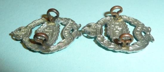 Royal Tank Corps Regiment ( RTC / RTR ) Pair of Facing White Metal Collar Badges — image 4