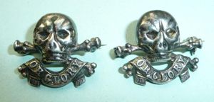 17/21st lancers Hallmarked Silver Officers Mess Dress Collar Badges