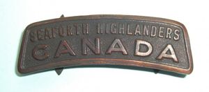 WW1 Seaforth Highlanders / CANADA Bronze Metal Shoulder Title - …