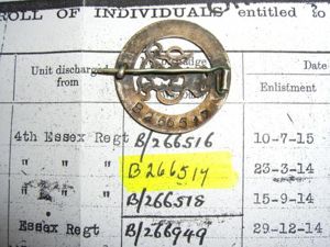 WW1 - Silver Wound Badge - George Turner, 4th Battalion …