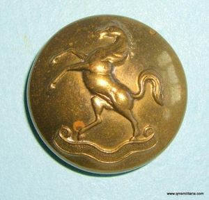 Unusual Large Pattern Brass Button with Kents Horse rearing above …