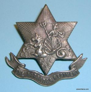 West Indies - Barbados Regiment White Metal Cap Badge