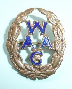 WW1 WAAC Womens Auxiliary Army Corps Gilt and Enamel Sweetheart …