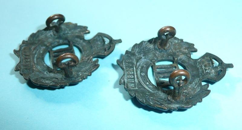 WW1 13th Hussars Pair of Bi-Metal Collar Badges — image 3