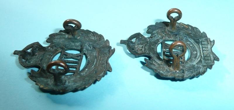 WW1 13th Hussars Pair of Bi-Metal Collar Badges — image 4