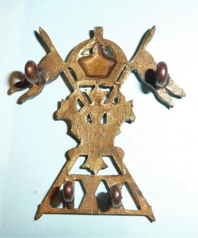 21st ( Empress of India's ) Lancers Other Ranks Bi-Metal EDVII Issue Cap Badge - 4 lugs — image 3