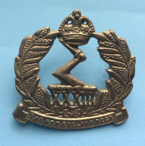 Australian 33rd Battalion New England Regiment Cast Brass Cap Badge