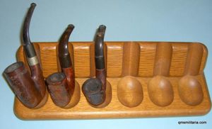 Solid Oak Pipe Rack - to display your Boer War …