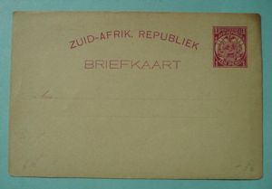 ZAR (Transvaal Republic) Postcard One Penny Red Pre Printed Postcard, …