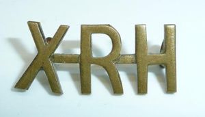 10th Hussars Brass Shoulder TItle