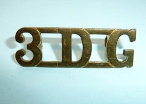 3rd Dragoon Guards 3DG Gilt Brass Shoulder Title