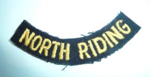 WW2 Civil Defence Corps North Riding (of Yorkshire) Embroidered Yellow …