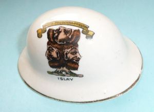 Crested China - WW1 Tommies Steel Helmet with Islay (Scotland) …