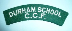 Durham School CCF Combined Cadet Force Woven White on Green …