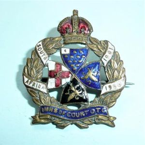 Inns of Court OTC Regiment Gilt Brass and Enamel Sweetheart …