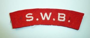 SWB ( South Wales Borderers ) Embroidered White on Red …