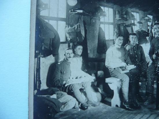 Pre WW1 / WW1 Original Photo Postcard of Troops INSIDE barrack room — image 4