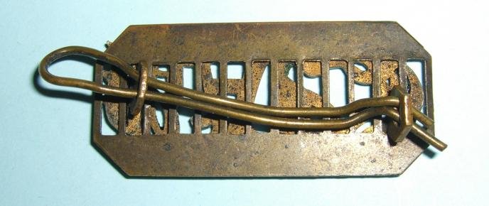 Large Pattern BAYS 2nd Dragoon Guards Brass Shoulder Title on Backing Plate — image 3